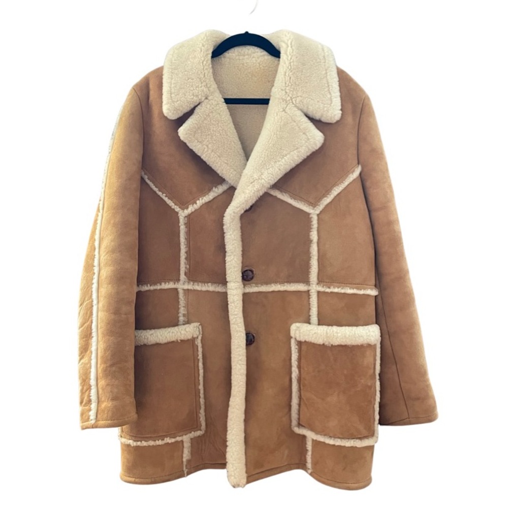 Men’s 42 Authentic Brown Sheepskin Coat